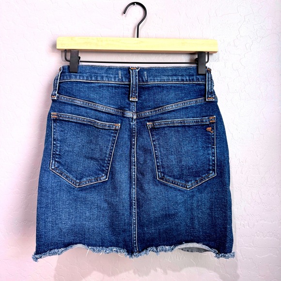 Madewell Stretch Denim High-Waist Mini Skirt Size 26/2/4 Hayson Medium Wash - Picture 4 of 10